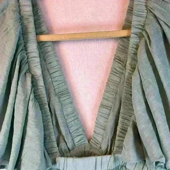 Lalavon Dress Green Women’s Size Small Tiered Maxi Rayon Blend - Picture 5 of 9